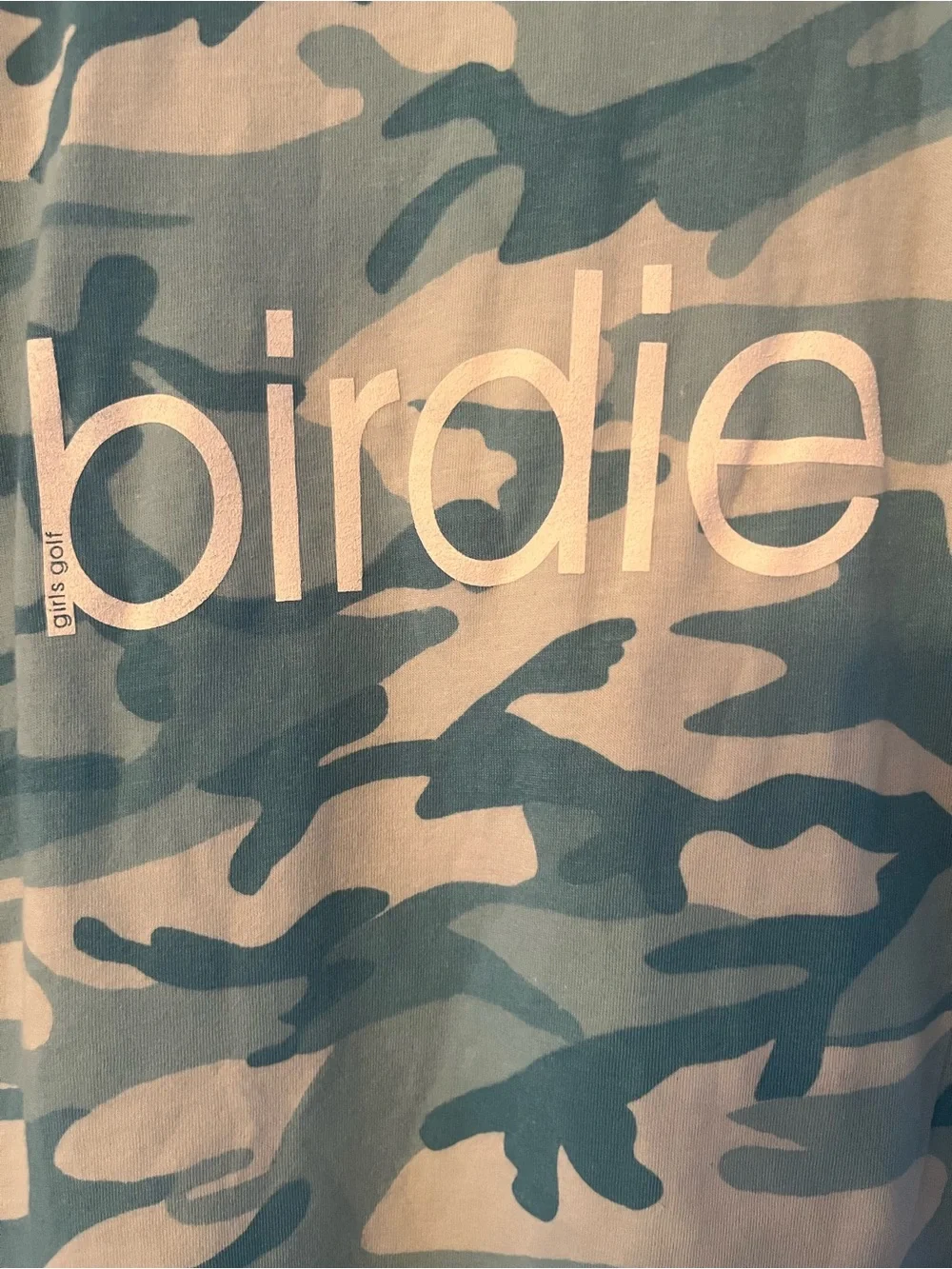 Women’s GOLF “Birdie” Camo Short Sleeve Tee- great for golf team! $25each S/M/L